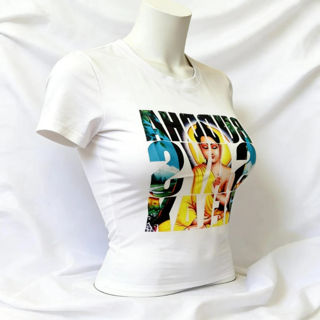 Cute Girls Tees Tops Aesthetic Graphic Tees Tops Y2k Style Women Clothing Streetwear Harajuku Printing Sexy T-shirts Summer 90s