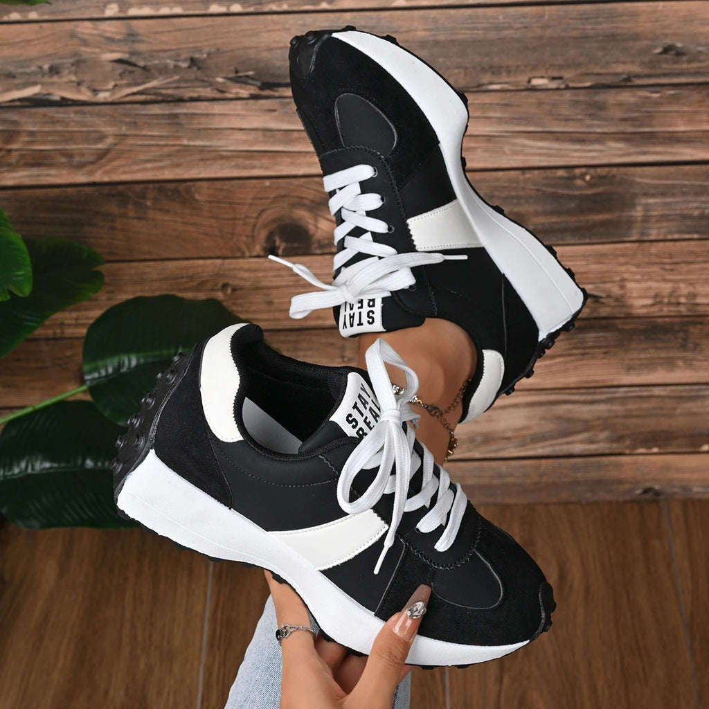 Women Sneakers 2025 New Casual Versatile Thick-soled Running Sneakers Women Fashionable High-quality Luxury Lace-up Shoes Women