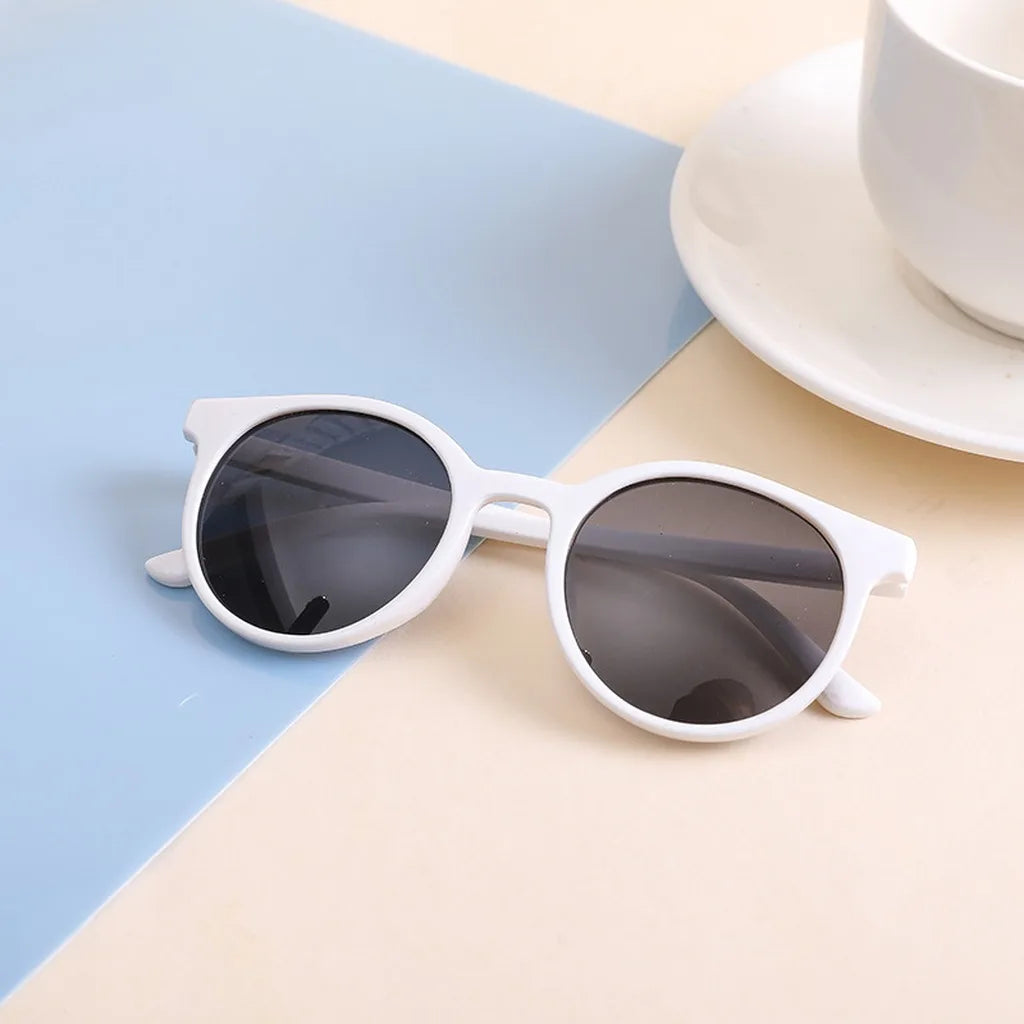 KLASSNUM Kids Trendy Black Color Round Frame Sunglasses Vintage UV400 Lens Classic Sun Glasses for Children Boys Girls 2-8 Years