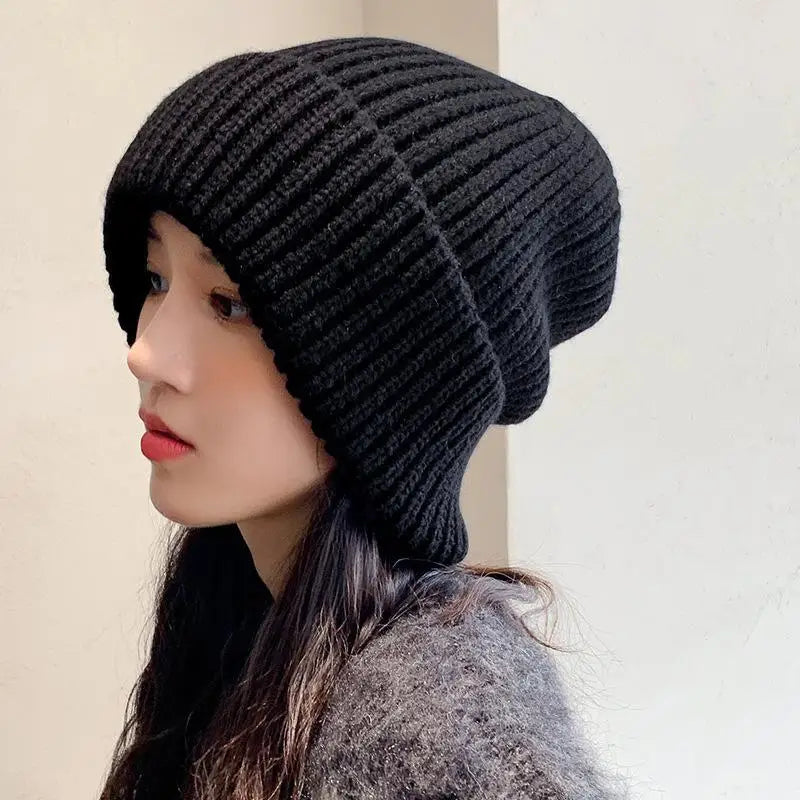 Fashion Winter Warm Hats For Women Casual Stacking Knitted Bonnet Caps Men Hats Solid Color Hip Hop Unisex Female Beanies