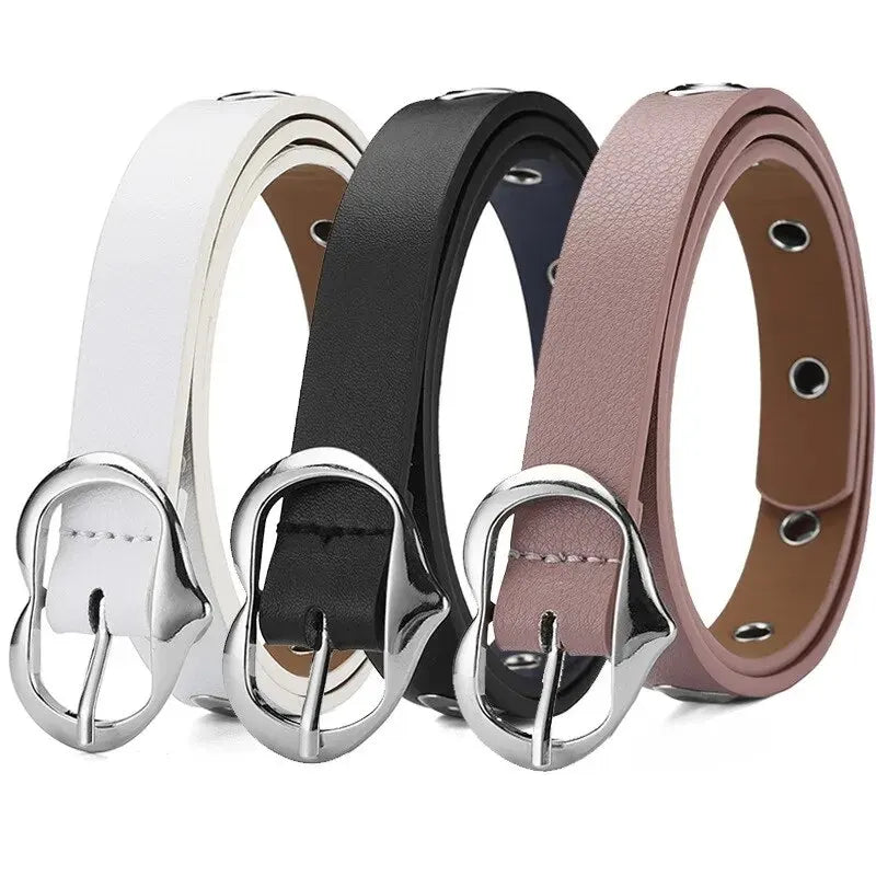 Children's Belt Fashion Heart Shaped Buckle Girls' Belt Student Thin Belt Cute Boys' Belt PU Belt School Supplies Teenager Belts