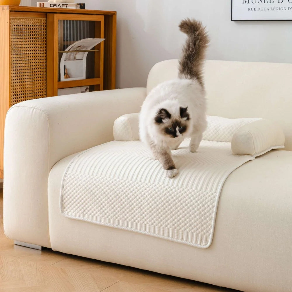 2026 Pet Bed Mat Breathable Dog Cooling Mat Non-Slip Comfortable Pet Sleeping Pad Detachable with Pillow Dog Sofa Cushion Indoor