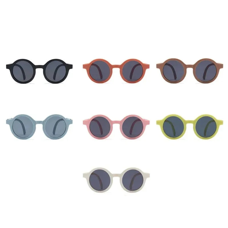 Foldable Kids Sunglasses Girls Boy Children Sun Glasses Round Street Beat Eyeglasses Cute Baby Eyewears UV400 Oculos De Sol