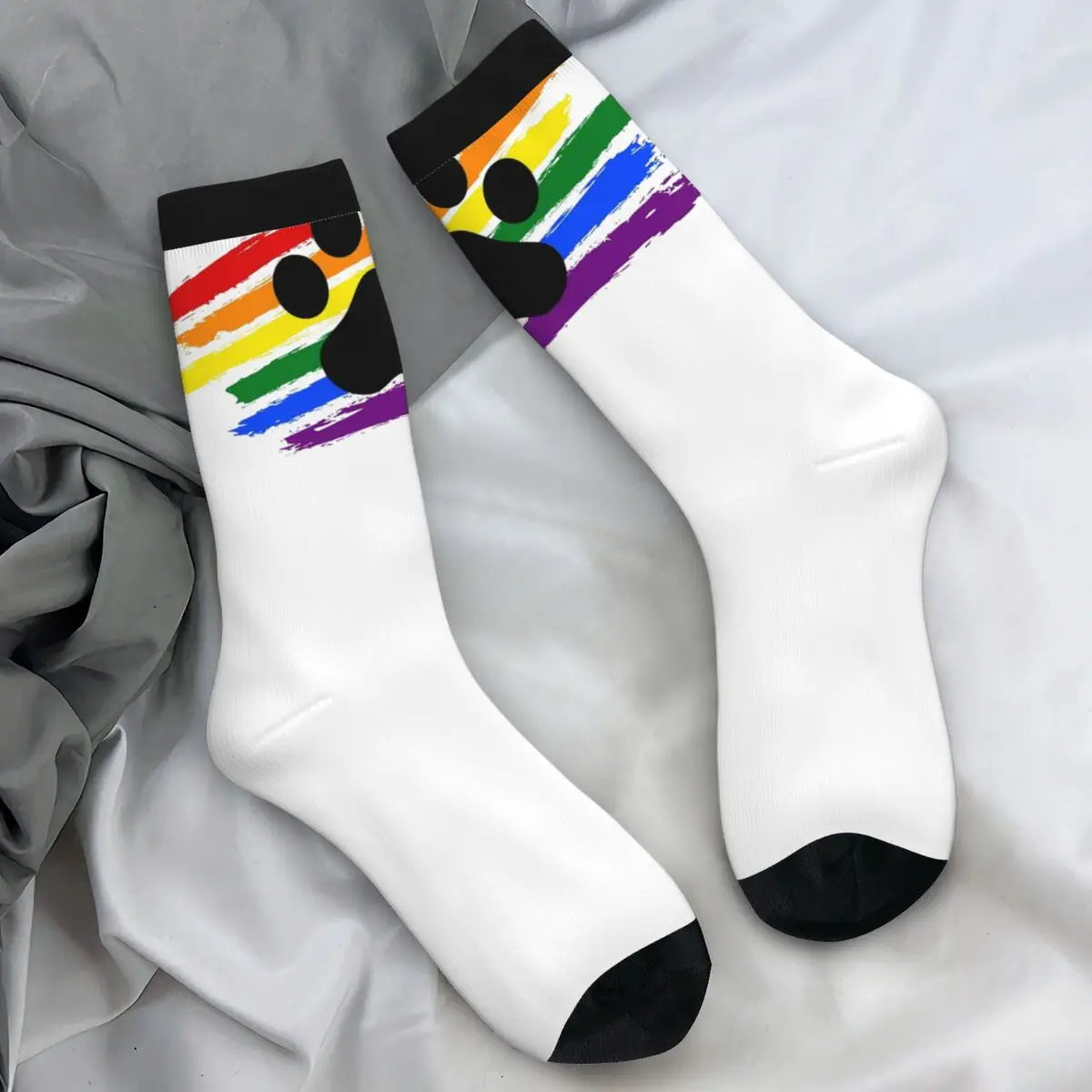 Men's Socks Pup Paw Dark Design Stockings Winter Gothic Warm Soft Socks Custom Climbing Non Slip Socks