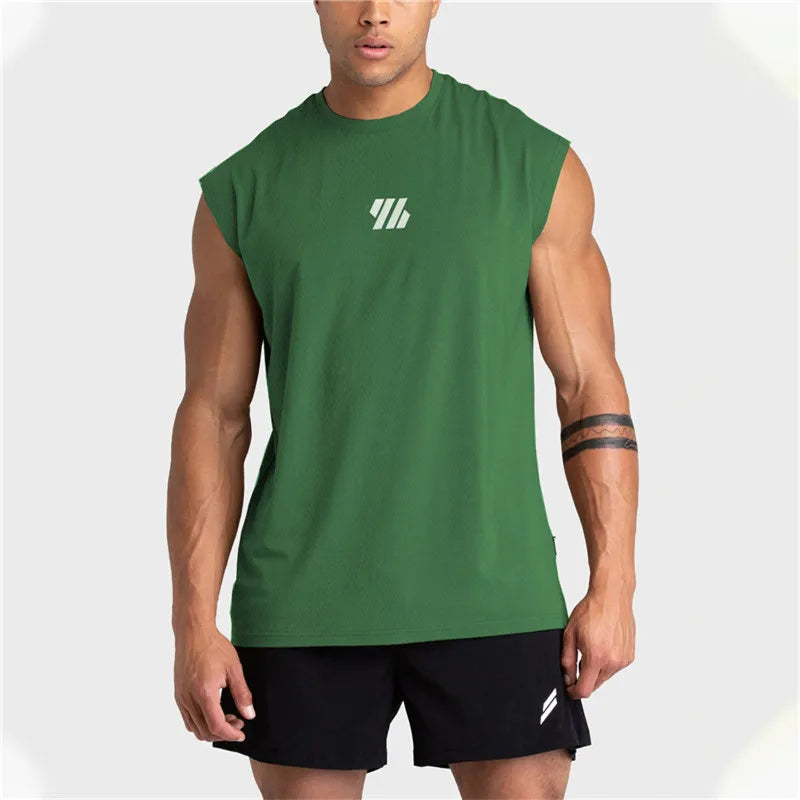 Summer new Gym Vest Men Bodybuilding Sleeveless Sports Tank Top quick-drying mesh Fitness Running Tank Top men Clothes