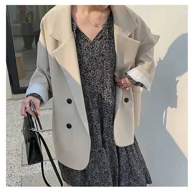 New Arrived 2025 Blazer Women Solid Long-sleeved Korean Style Loose Fashion Casual Suit Woman