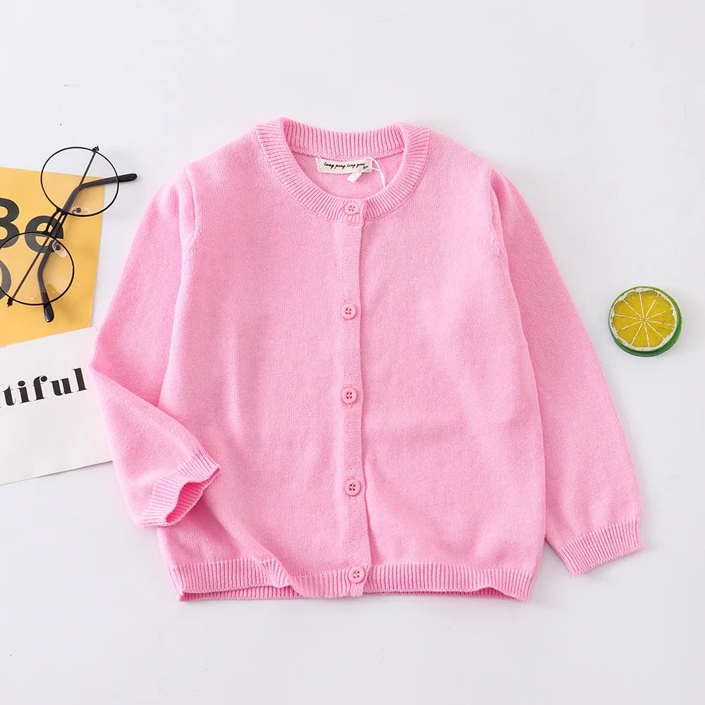 Boys Sweaters Girls Cardigans Cotton Knitted Pink Red Spring Clothes Kids Cardigan Toddler Baby Knitwear 1 2 3 4 5 6 7 8 9 Years