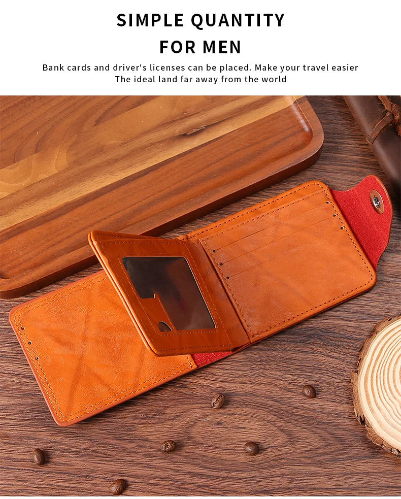 INEYES Men's Fashion Wallet Dollar Bill Design PU Leather Slim Bifold with Magnetic Closure &ID Window Front Pocket Money Holder