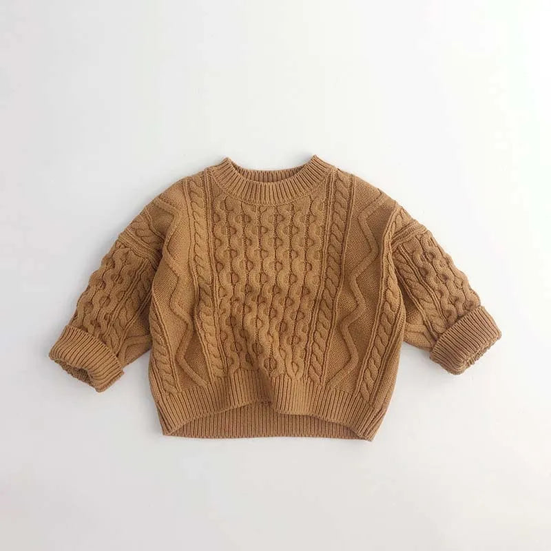 Kids Sweater 2026 Fall/Winter New Boys And Girls Cute Cartoon Crew Neck Pullover Fall And Winter Knitted Warm Top
