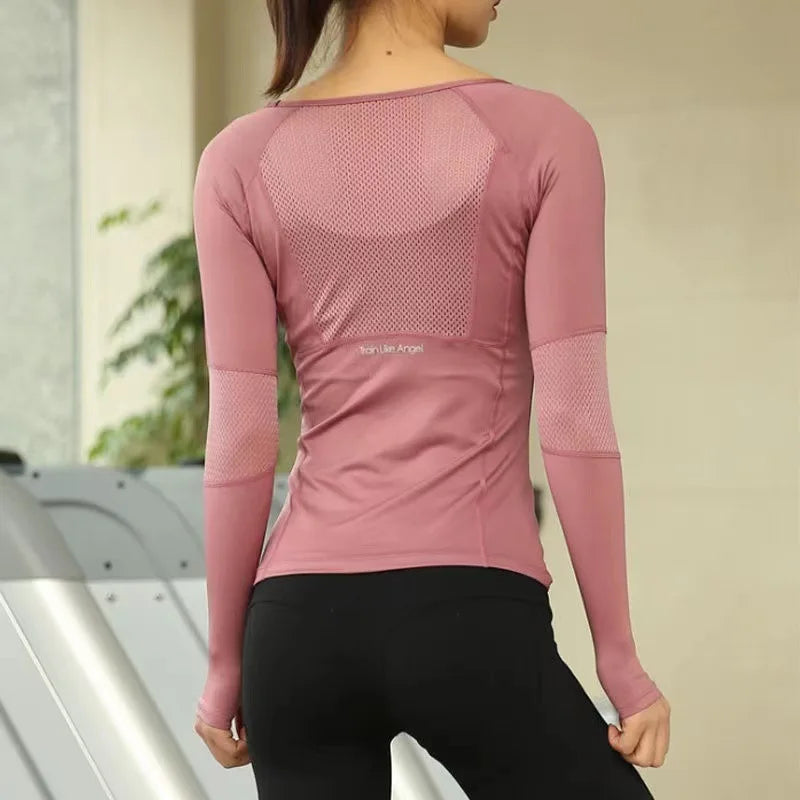 Women's Sports Wear Fitness Running Jogging Gym T-Shirt Long/Short Sleeve Yoga Top Workout Shirt Female Active Wear