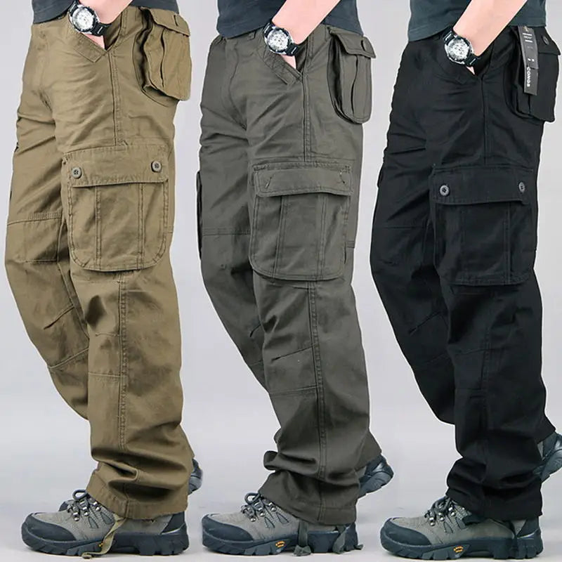 2025 Multiple pockets Tactical Cargo Pants Men Cotton Overalls Outdoor Work Trousers Big Size Hombre Clothing Camo Hiking Pants