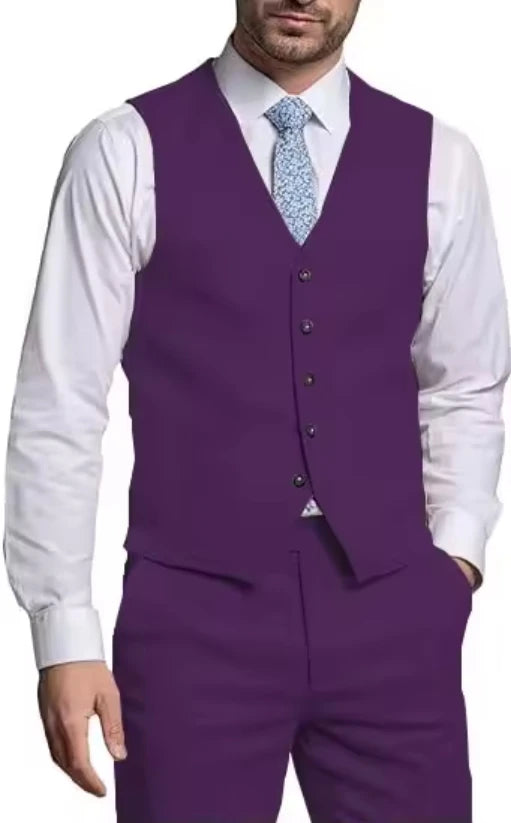 Suits for Men 2 Pieces Vest and Pants Set Gentleman Classic Suit for Men Tuxedo Suit for Men for Wedding Summer Beach