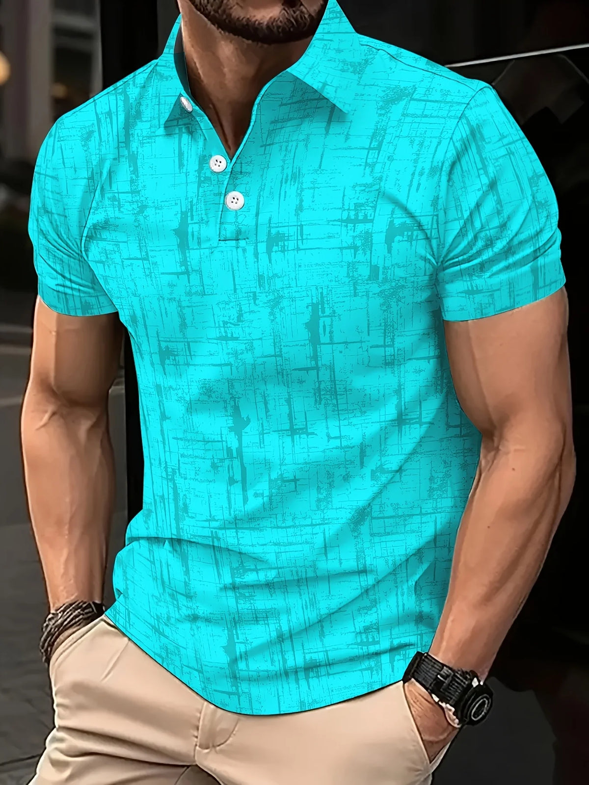 2026 Summer New Style Men's Short-Sleeved Polo Shirt - Street Casual Fashion Comfortable Breathable 3D Pattern Print