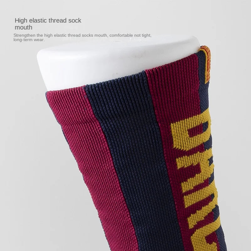 Star Adult Anti-Slip Training Socks 1 Pair Breathable Sports Team Football Thick Towel Bottom for Comfortable Wear