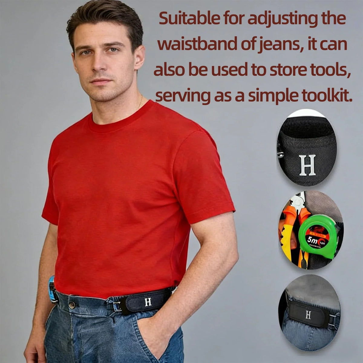 2Pcs Adjustable Buckleless Belt Hook Elastic Velcro Waist Buckle Waist Belt For Men‘s Gift Casual Belt With Buckle