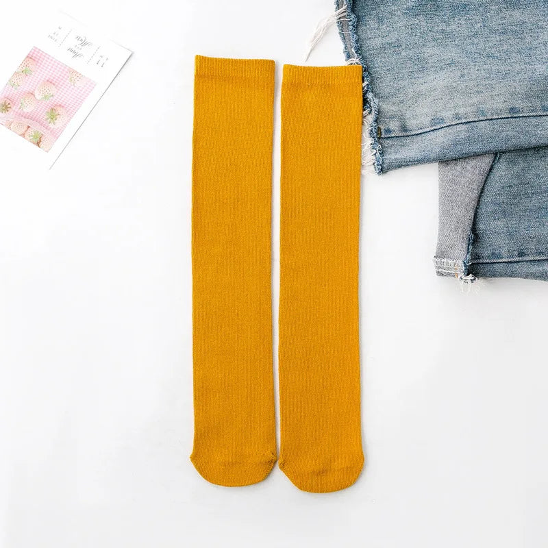 Knee High Socks Kids Boys Girls Long Tube Socks for School Uniform Children White Socks Long Student