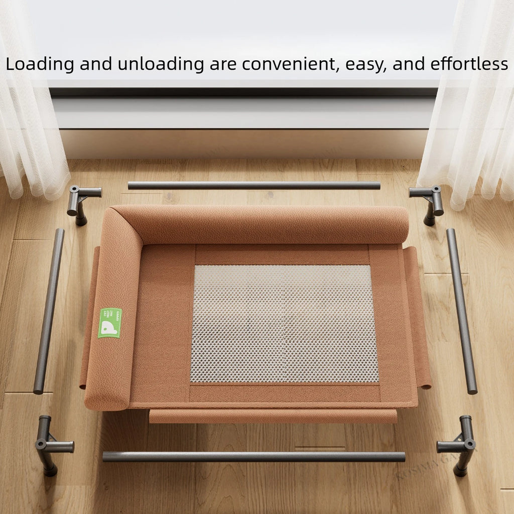 Pet Travel Cot with Soft Edged Pillow Breathable Elevated Cooling Dog Bed for Dogs Hammock Bed Small for Indoor & Outdoor