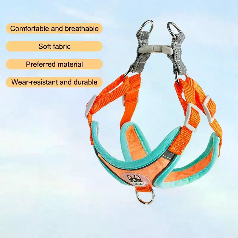 Harness Leash Set Dogs Adjustable For Small Medium Vest Reflective Puppy Chest Strap Pet Walking Outdoor Supplies