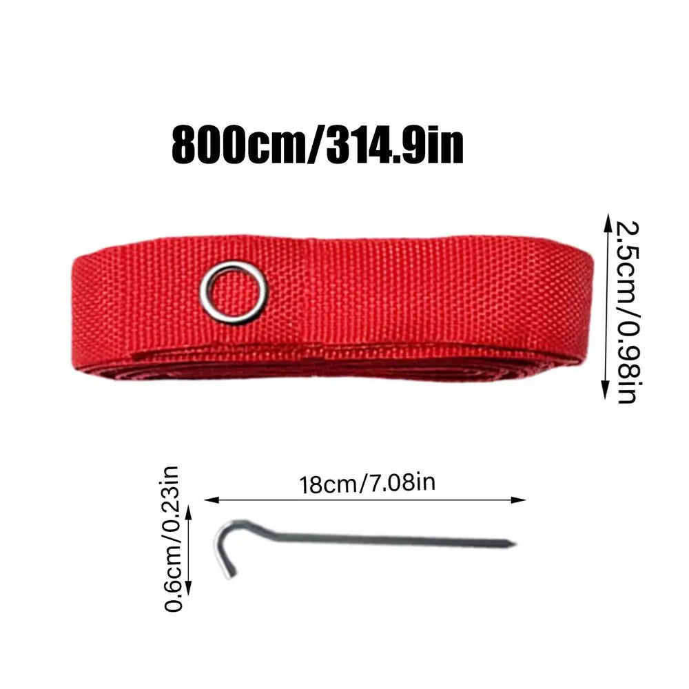 Beach Volleyball Lines Equipment Portable 8M Long Red Lines Marking Court Marker for Sand Training Beach Party Outdoor Sports