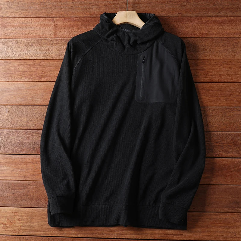 Men's Hooded Fleece-Lined Jacket Autumn Spring Lightweight Fabric Plaid Sweatshirt Coat Bird Pattern Modern Style Straight Cut