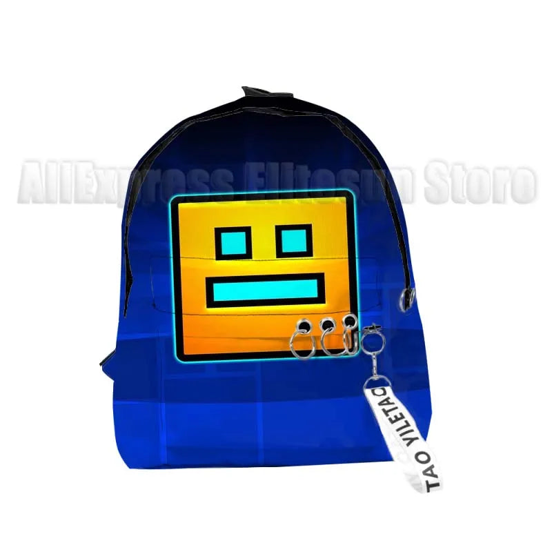 Kids Angry Geometry Dash 3D Print Backpacks for Girls Boys Cartoon Anime Bookbags Students School Bags Children Knapsacks Gifts