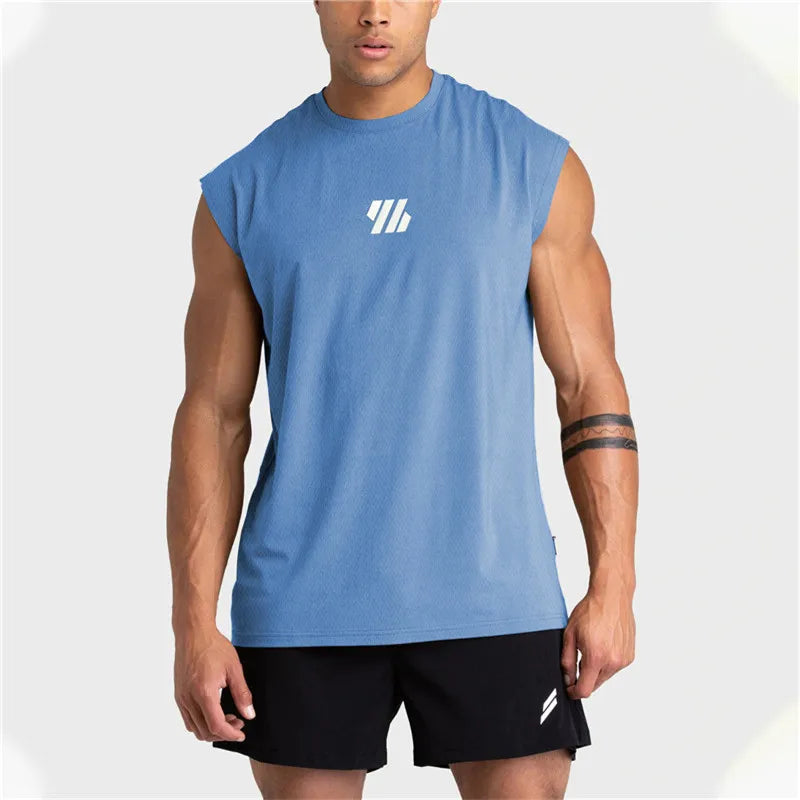 Summer new Gym Vest Men Bodybuilding Sleeveless Sports Tank Top quick-drying mesh Fitness Running Tank Top men Clothes