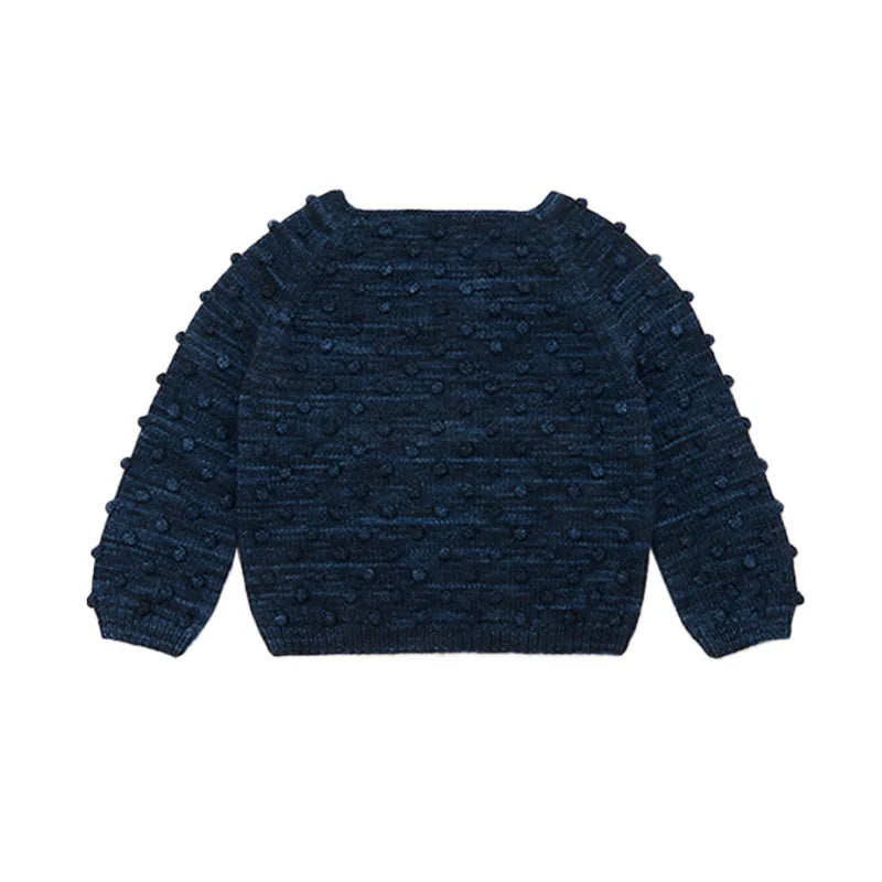 Kids' Sweater Set for Autumn & Winter 2025 MP Series - Girls' Tie-Front Shirt, Popcorn Knit Top, Skirt and Shawl Set