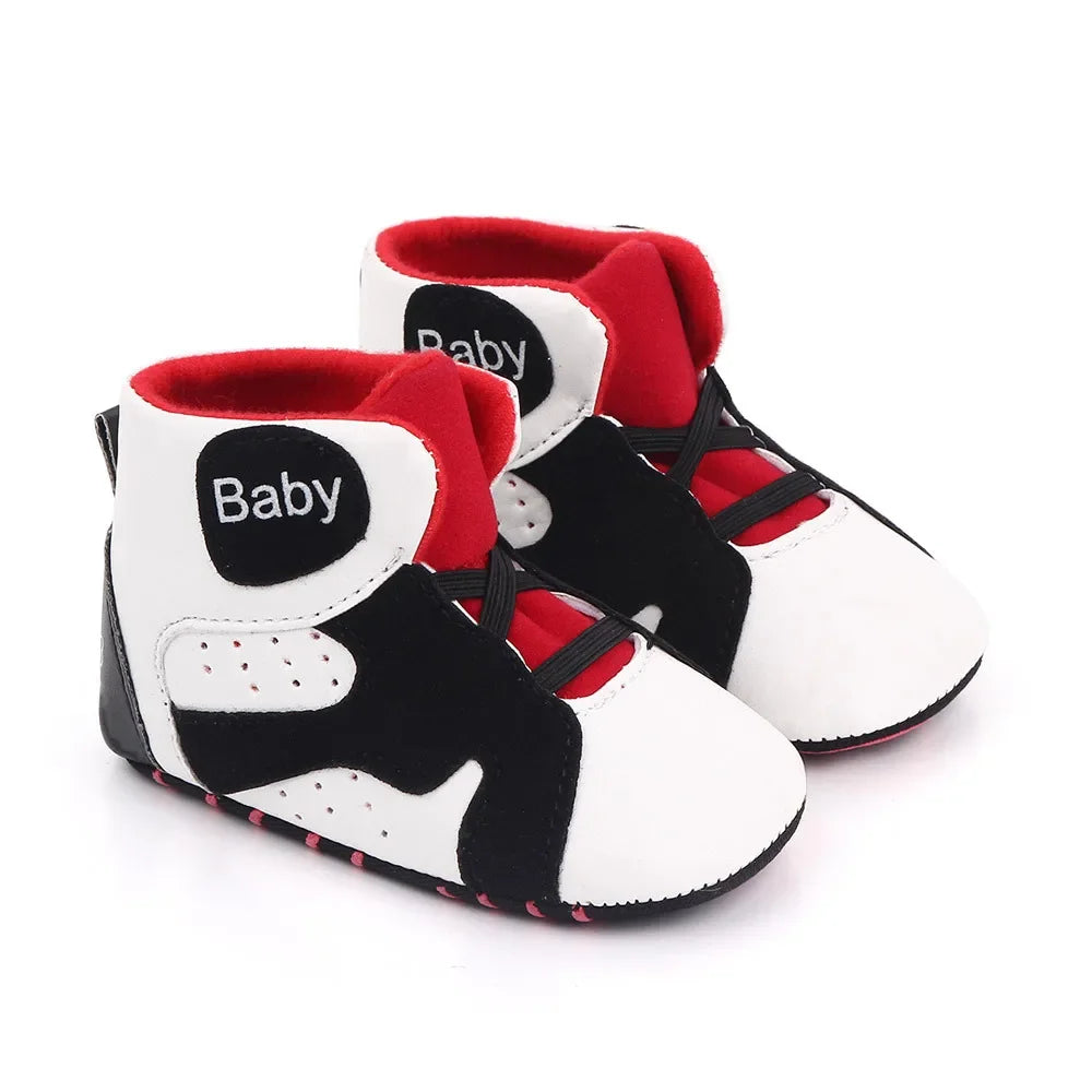 High Top Baby Sneakers Soft Sole Non-slip Comfortable Baby Boy Baby Girl Football Basketball Sports Shoes Infant Toddler Shoes