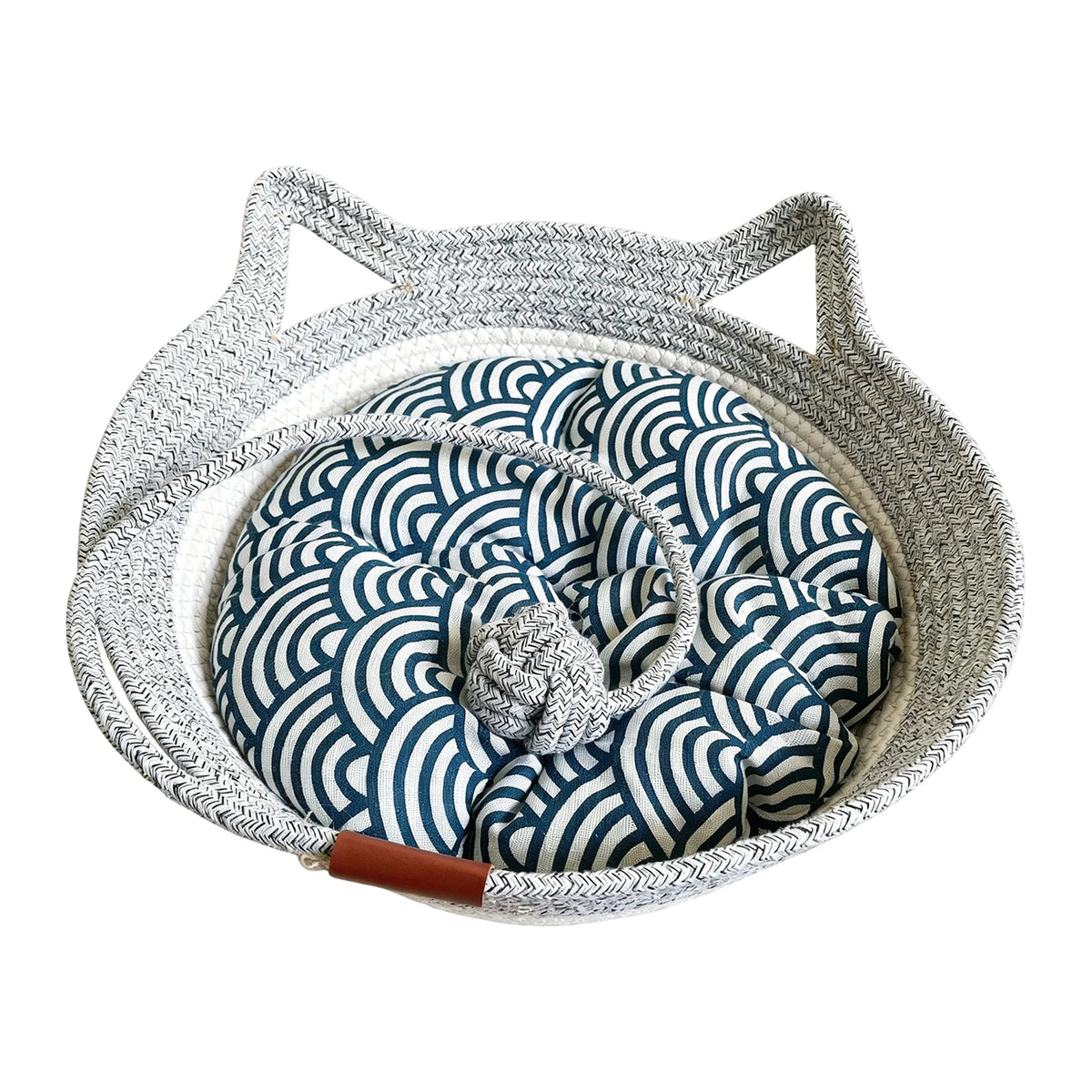 Pet Cat Bed Round Hand Woven Rattan Wear-resistant Cat Bed Summer Pet Bed Indoor Sleeping House Pet Products Accessories