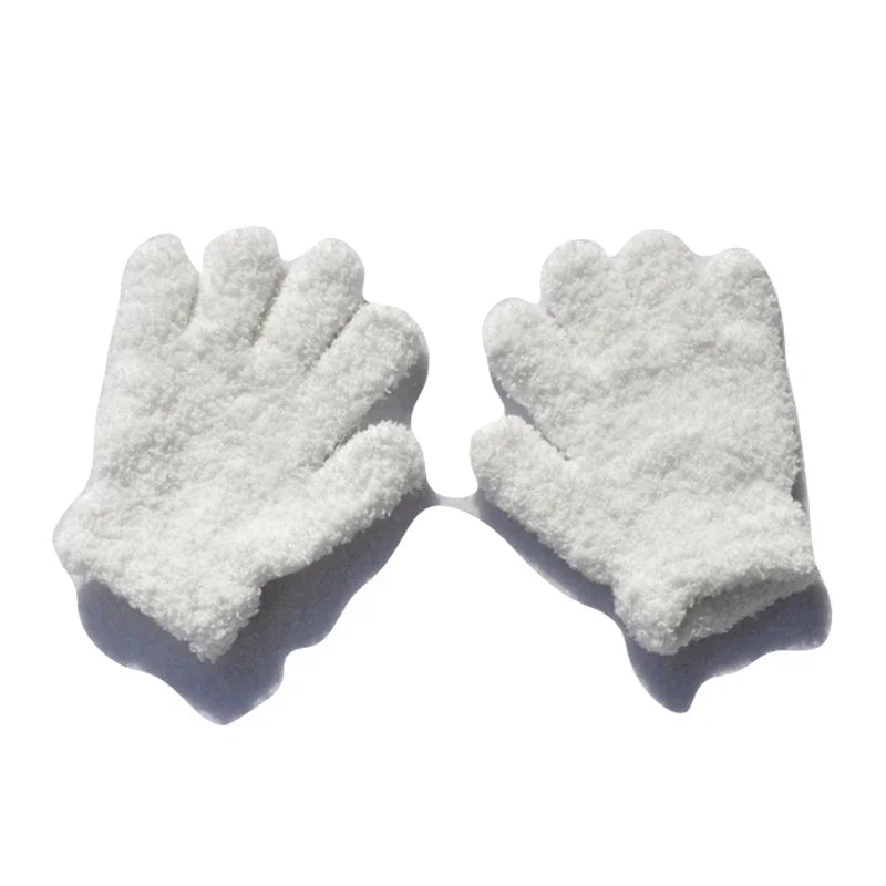 New 1-4Y Kids Gloves Winter Baby Plush Coral Gloves Toddler Full Fingers Cute Mittens Warm Windproof Glove For Boys Girls