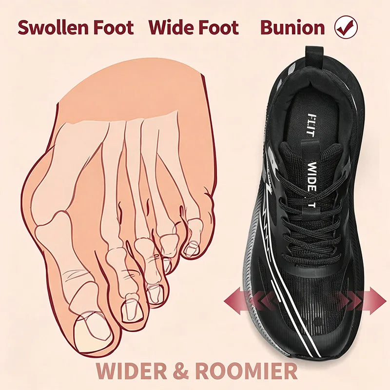 Men Sports Shoes Wide Toe Box Running Sneakers Women Thick Soled Anti Slip Cushion Shock-absorbing Training Carbon Plate Shoes
