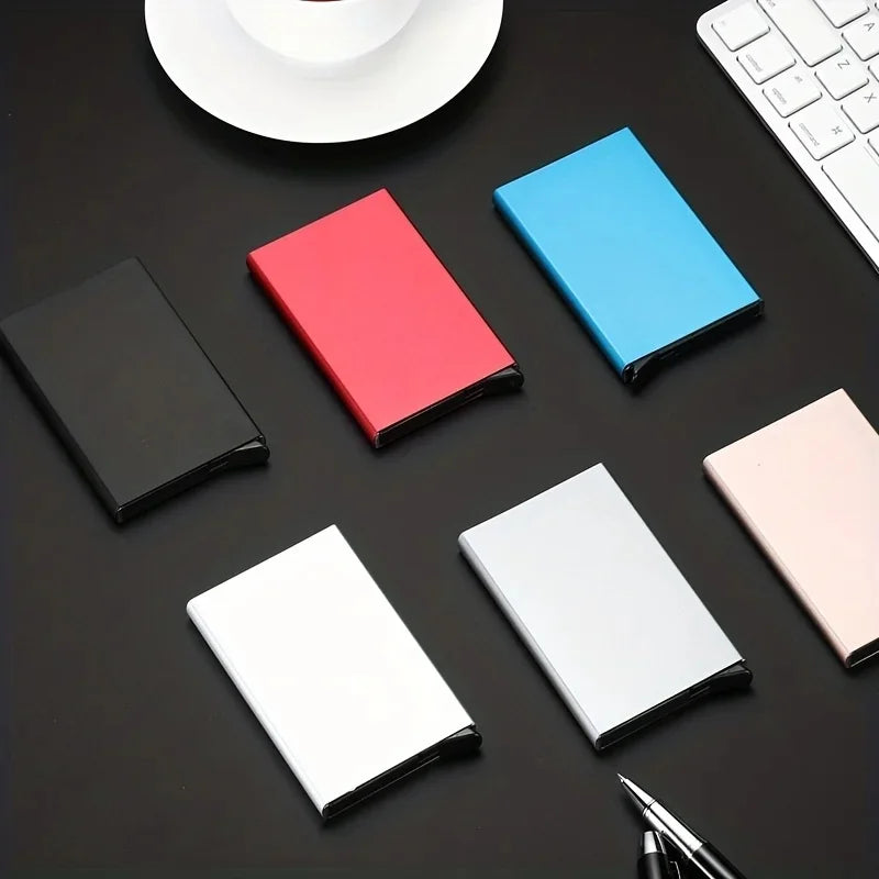 Smart Wallet Card Holder Metal Thin Slim Men Women Wallets Pop Up Minimalist Wallet Small Black Purse Vallet Walets for Men
