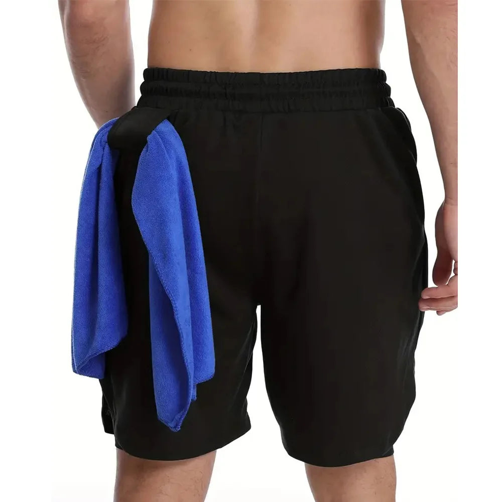 Men's Two-in-one Sports Shorts Breathable Casual Quick-drying Double-layer Shorts Summer Running Sportswear Bottoms S-XXL