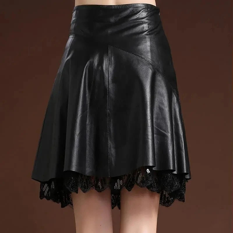 Women's PU Leather Skirt  New Ladies High-quality PU Leather Skirts A-line High Waisted Female Personality Super Hot Sexy
