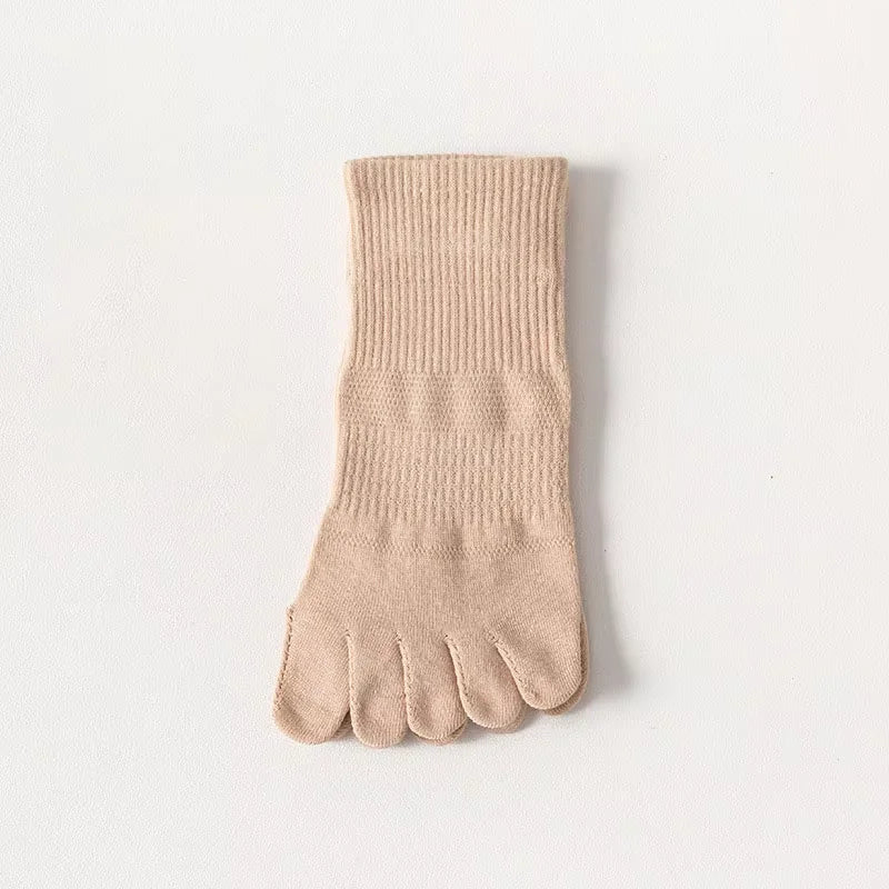 Socks For Women Spring Summer Solid Color Mesh Five Fingers Socks Ankle Short Socks Sweat-absorbing Boat Socks Split Toe Socks