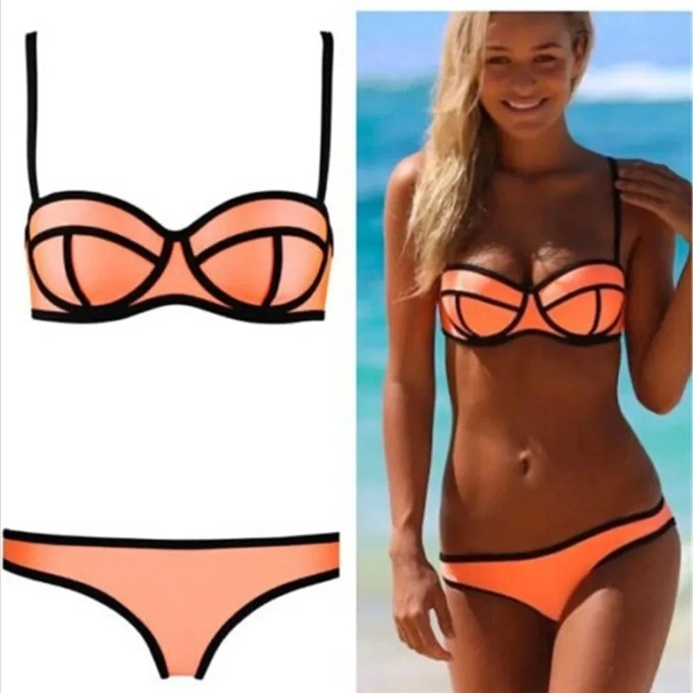 Sexy Multi-Color Zipper Bikini Swimsuit Women's Fashionable Swimwear Trendy Trending Summer Hot Sale Of The Season Bikini Set AE