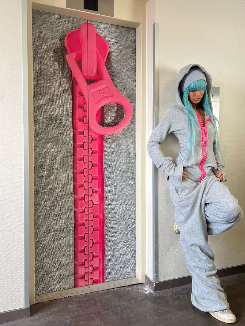 Oversized Hoodie Women Y2k European and American Retro Oversized Zipper Harajuku Street Hip-hop Casual Zipper Sweatshirt Unisex