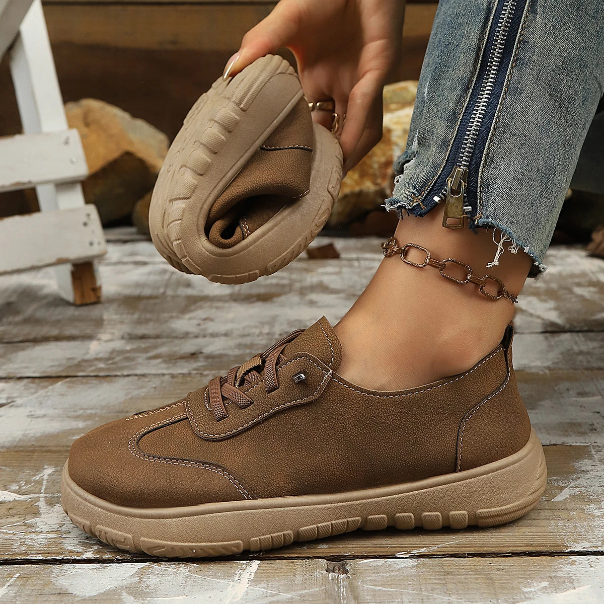 Women Sneakers 2026 New Non Slip Flats Casual Walking Casual Shoes Woman Breathable Vulcanize Shoes for Women Zapatos De Mujer