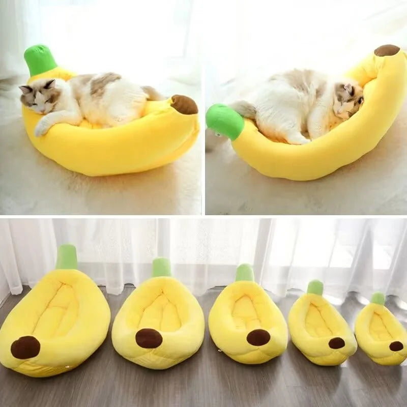 Banana Boat Style Pet Bed Warm Dog Cat House Winter Sleeping Mat Washable Cover for Small Medium Pets Pet Warming sofa