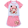 new Anime SPY×FAMILY Pajamas Children's Summer Clothing Anya Leisure Short Sleeve Round Neck T-shirt+shorts Set Kids Gift 2pcs