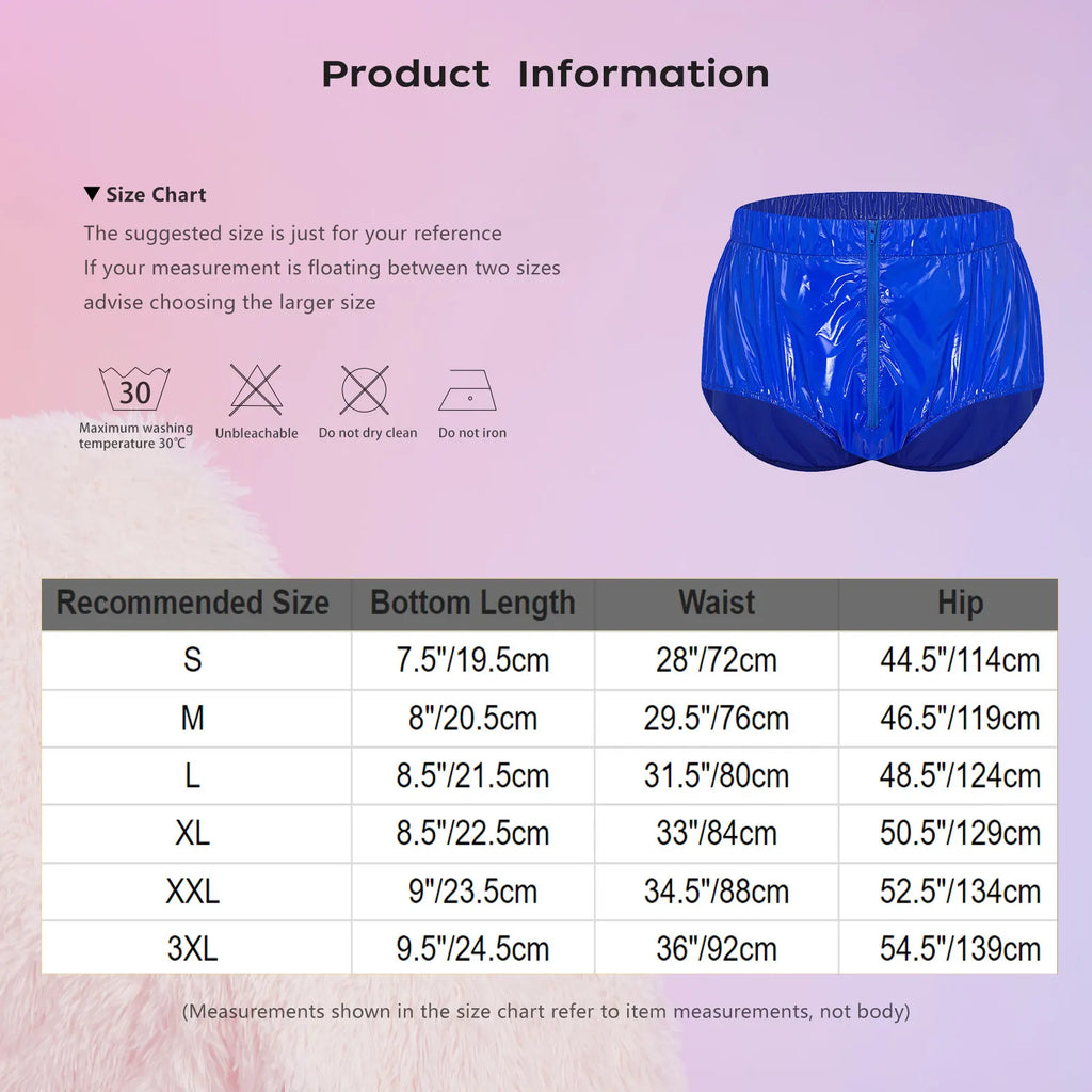 Swimwear Mens Waterproof  Zipper Front Swim Shorts Adaptive Diaper Cover Underwear Front Zipper Briefs Swimwear Swimming Trunks