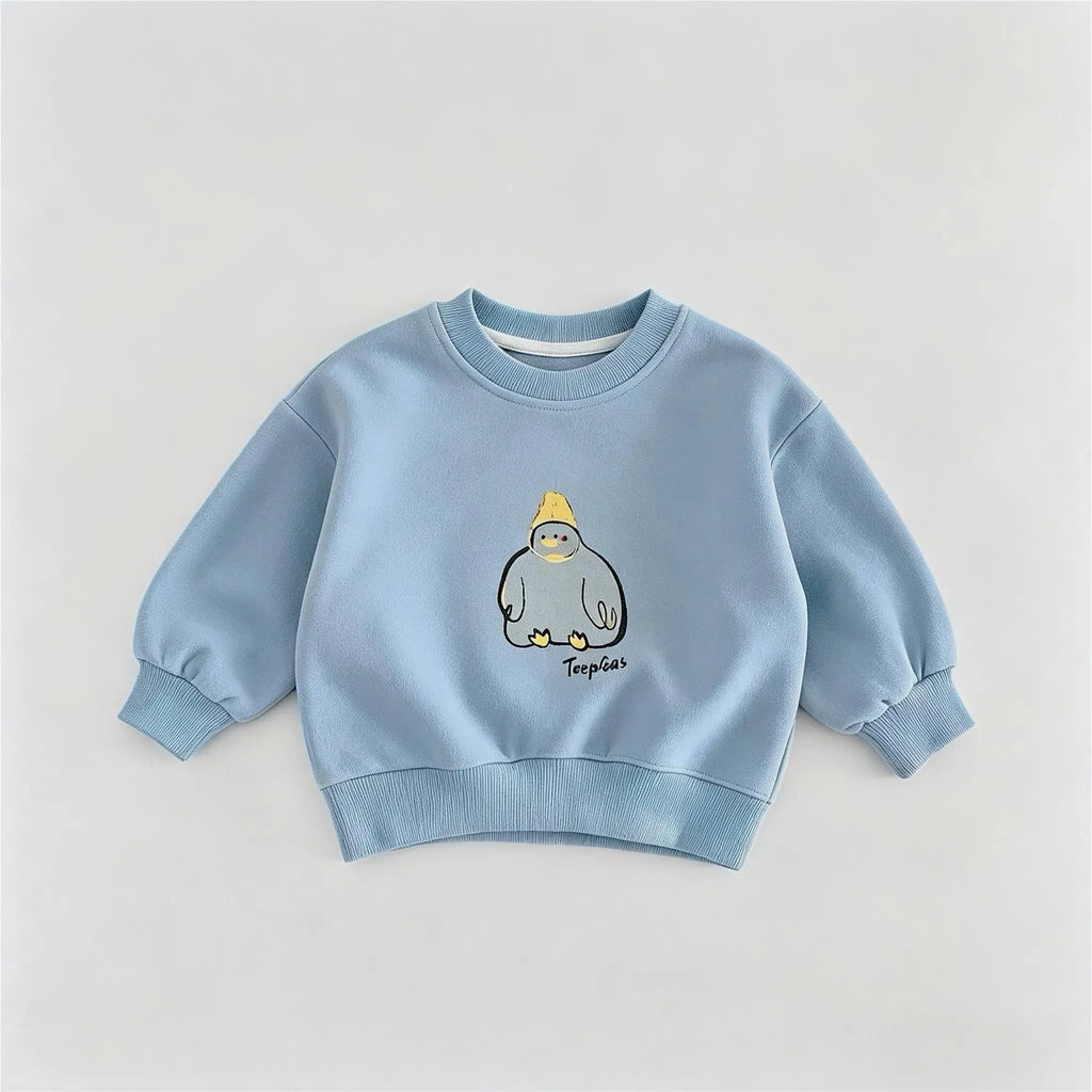Children's Sweatshirts Spring Autumn Clothing Fashion Simple Versatile Kids Long Sleeve Tops Round Collar Pullover Hoodies 6m-6y