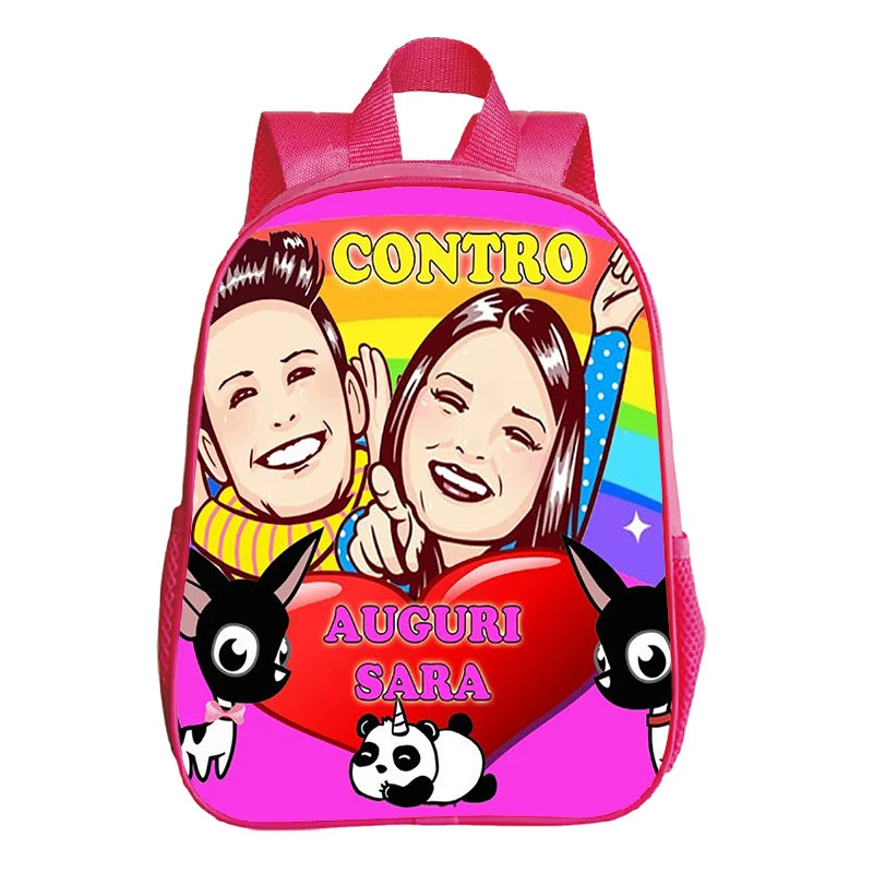 Kids Pink Backpack Me Contro Te Print Kindergarten Bag School Bags for Preschool Girls Cute Bookbag Toddler Softback Book Bags