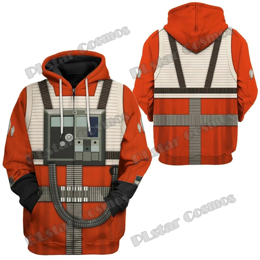 Cosplay Apparel X-Wing Pilot 3D Printed Fashion Men's Hoodies & Sweatshirt Autumn Streetwear Unisex Casual zipper hoodie TDD189