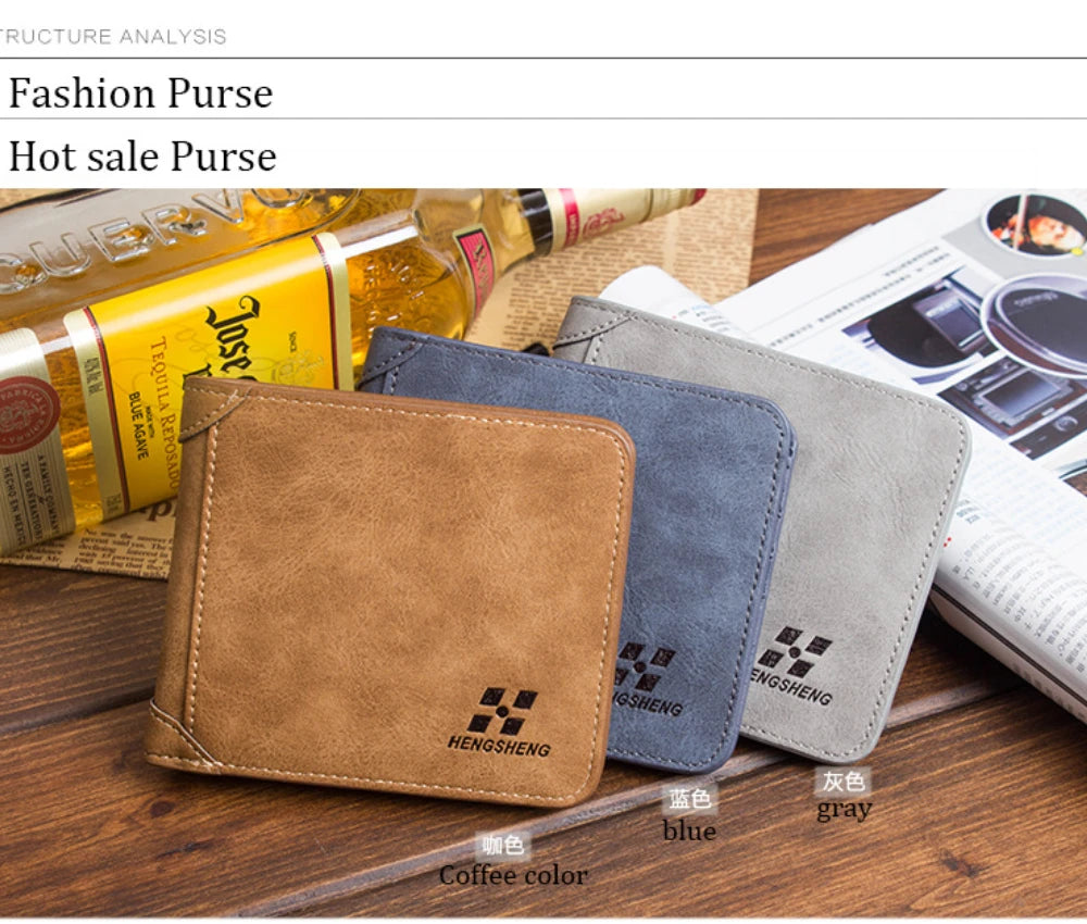 Men's Wallets European and American Retro Wallets Thin Fashion Casual Nubuck Leather Horizontal and Vertical Men's Wallets