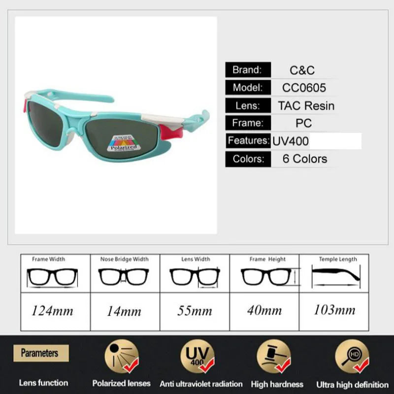 Kids Polarized Goggles Baby Children Sunglasses UV 400 Sun Glasses Boys Girls Cute Cool Glasses