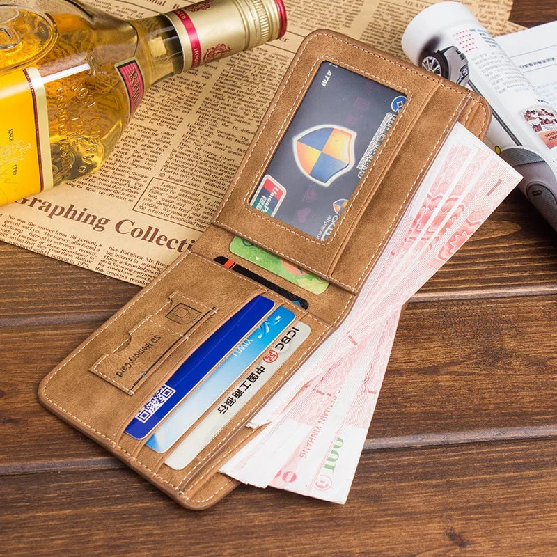 Men's Wallets European and American Retro Wallets Thin Fashion Casual Nubuck Leather Horizontal and Vertical Men's Wallets