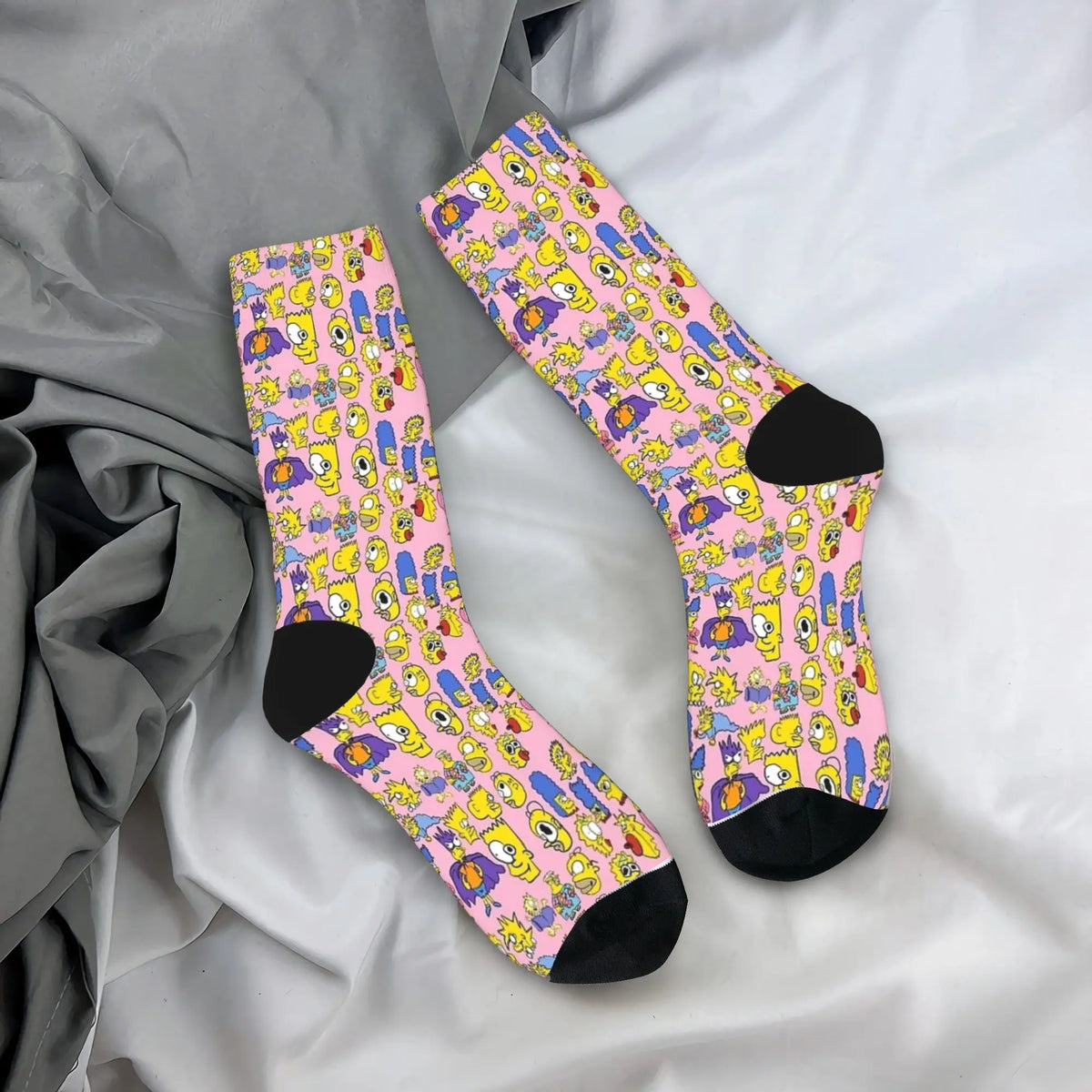 Homer S-Simpsons And Friends Meme Stockings Novelty Socks Unisex Men Breathable Socks Autumn Running Pattern Anti Socks Gift