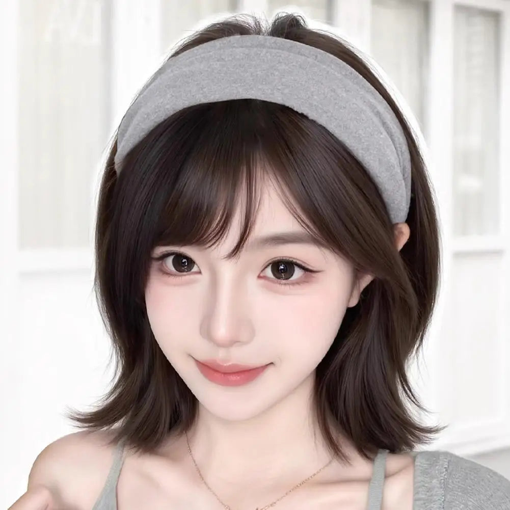 Headband Wigs Short Straight Bob for Women Half Wigs Synthetic Hair for Cosplay Party Daily Use Synthetic Women Elegant Solid