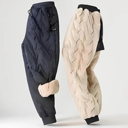 Men's Fleece-lined Thickened Casual Pants Warm Cotton Wadded Trousers Anti-cold Middle-aged Elderly Outerwear 7XL Suit Pants